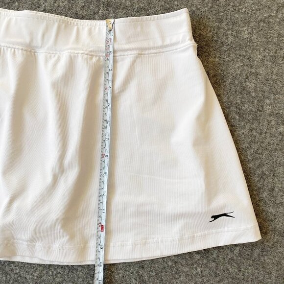 Slazenger Womens White Tennis Pickleball 14" Skort Size L Built-in Shorts Pocket - Picture 10 of 11
